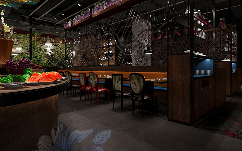 湘愛食年萬達(dá)店600㎡餐飲空間設(shè)計(jì)裝修